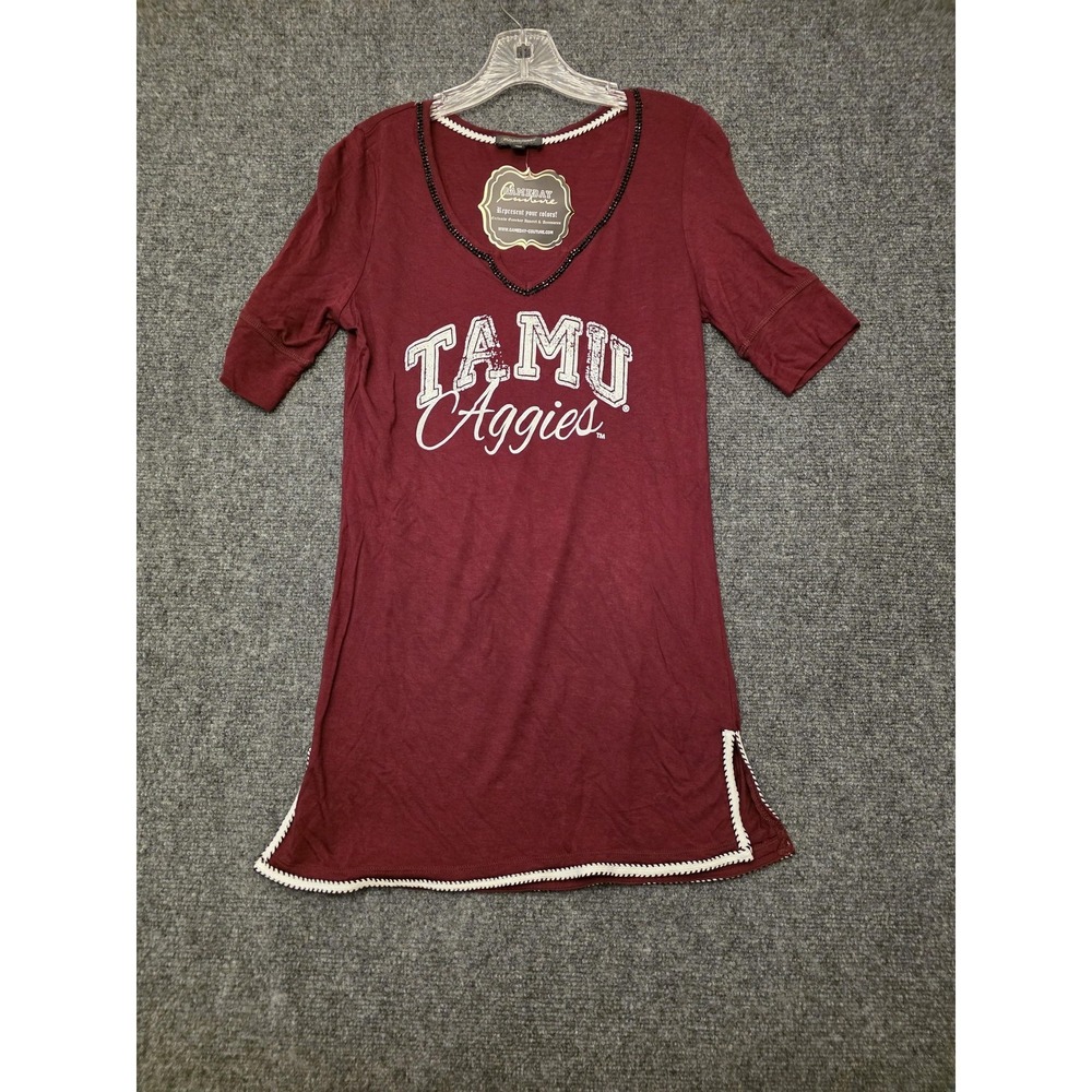 Texas A&M Aggies Shirt Womens Small Red NCAA Football‎ Tunic Gameday Couture